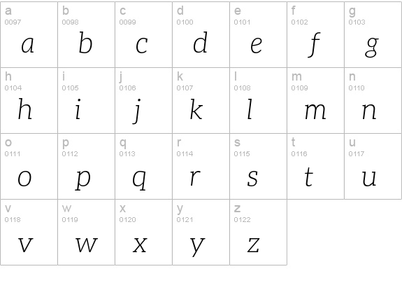 Aleo Light Italic lowercase a-z preview