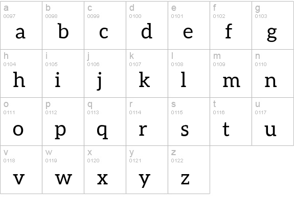 Aleo-Regular lowercase a-z preview