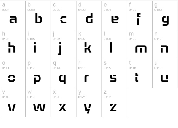 Alepholon lowercase a-z preview