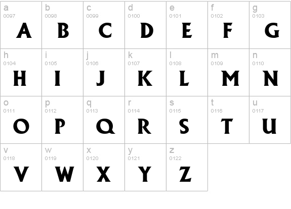 Alexander Regular lowercase a-z preview