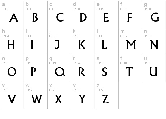 AlexanderTitling lowercase a-z preview