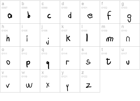 AlexFive-Regular lowercase a-z preview