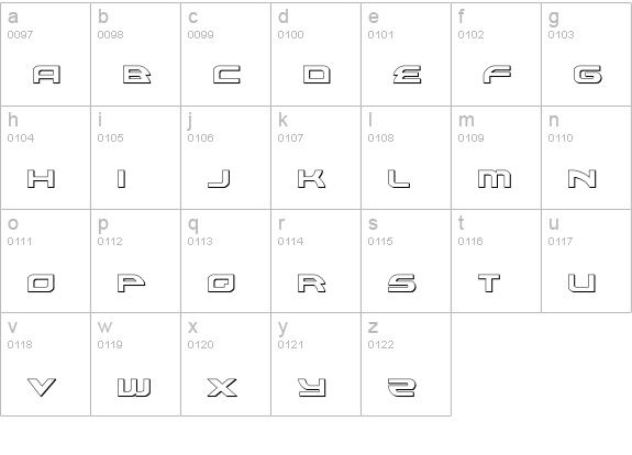Alexis 3D lowercase a-z preview
