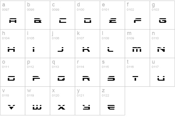 Alexis Laser lowercase a-z preview