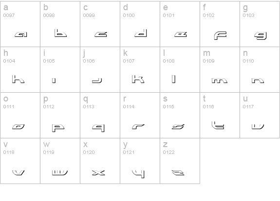 Alexis Lower Case Outline lowercase a-z preview
