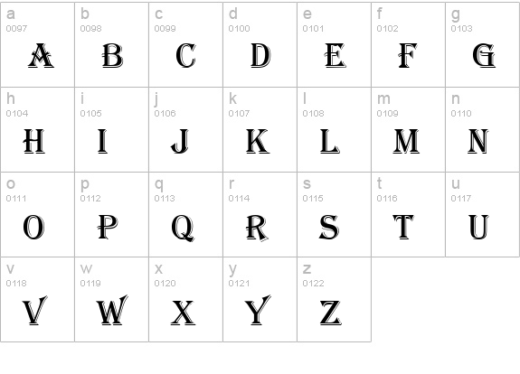 AlgerianD lowercase a-z preview