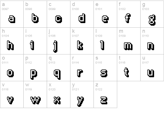 Algol IX lowercase a-z preview