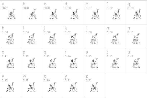 Ali-Cat lowercase a-z preview
