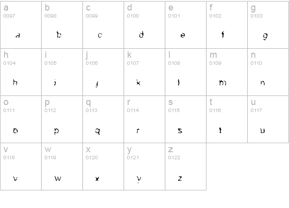 Alien Blud lowercase a-z preview