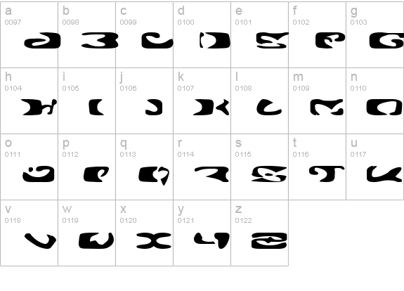 Alien Ghost 2 lowercase a-z preview