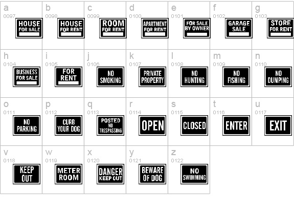 All-Purpose Signs JL lowercase a-z preview