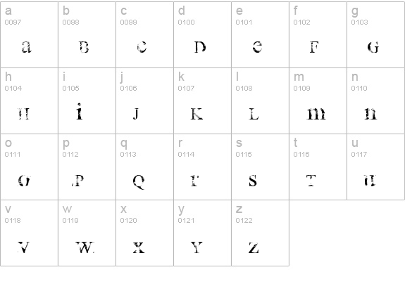 all used up lowercase a-z preview