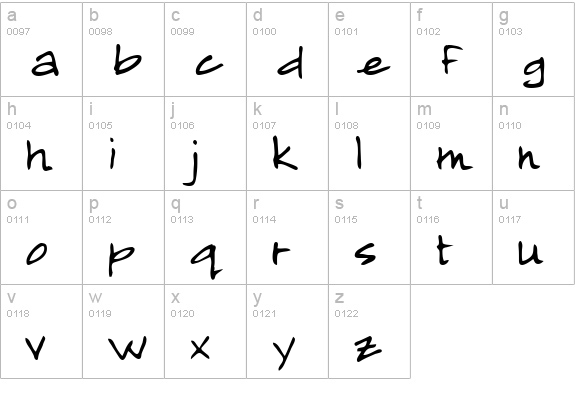 Almagro Regular lowercase a-z preview
