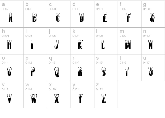 Almonte Snow lowercase a-z preview