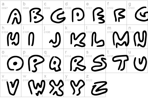 Almost Outlines
 lowercase a-z preview