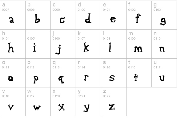 Alpha Dance lowercase a-z preview