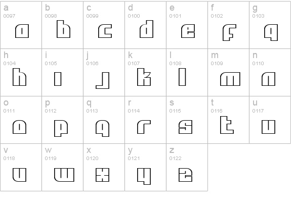 Alpha Flight lowercase a-z preview