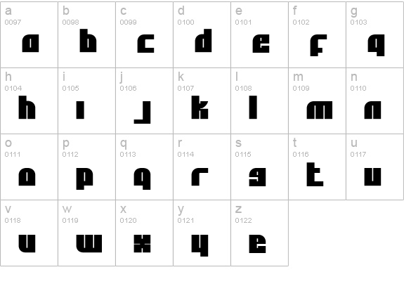 Alpha Flight Solid lowercase a-z preview