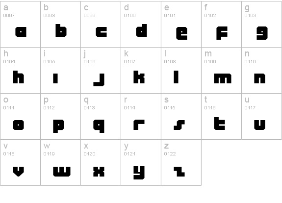 Alpha Taurus Expanded lowercase a-z preview
