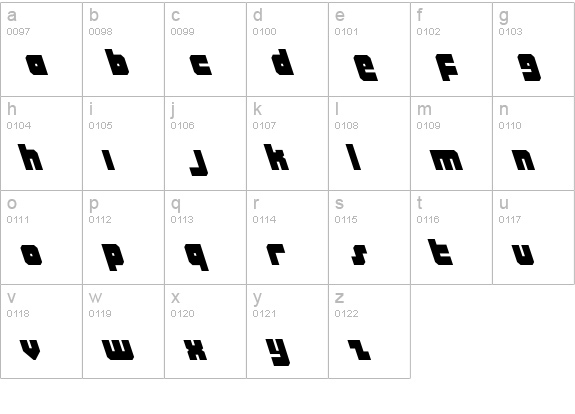 Alpha Taurus Leftalic lowercase a-z preview