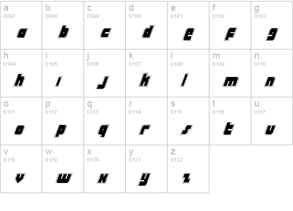 Alpha Taurus Pro Italic lowercase a-z preview