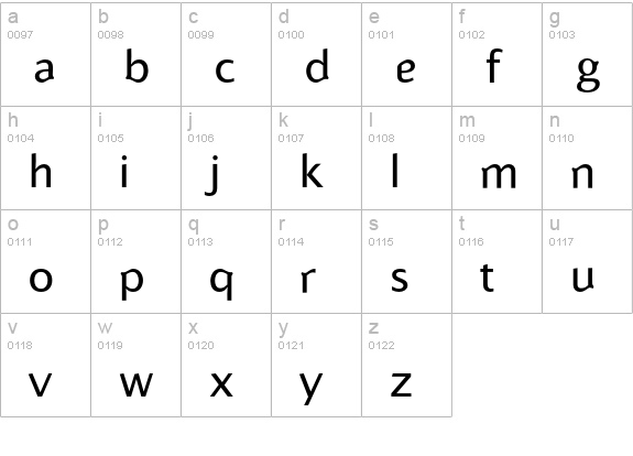 Alphabet2-Regular lowercase a-z preview