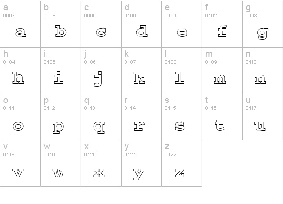 AlphabetOpen lowercase a-z preview