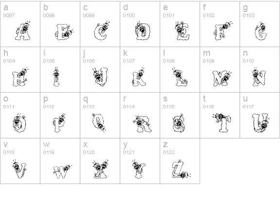 AlphaBizzyBee lowercase a-z preview