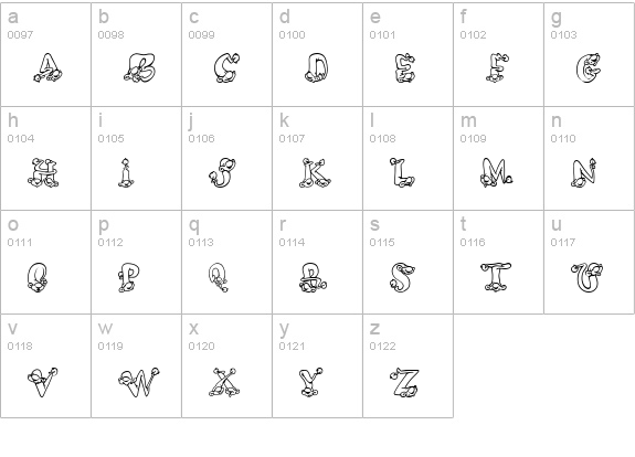 AlphaElfin lowercase a-z preview
