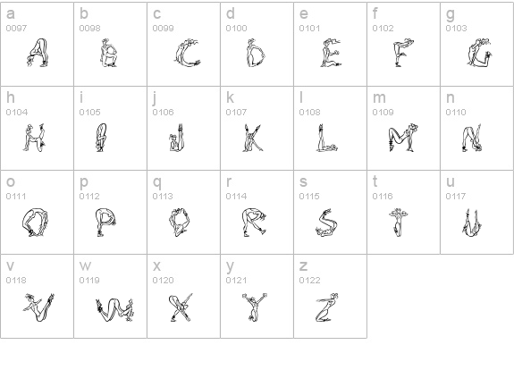 AlphaFitness lowercase a-z preview