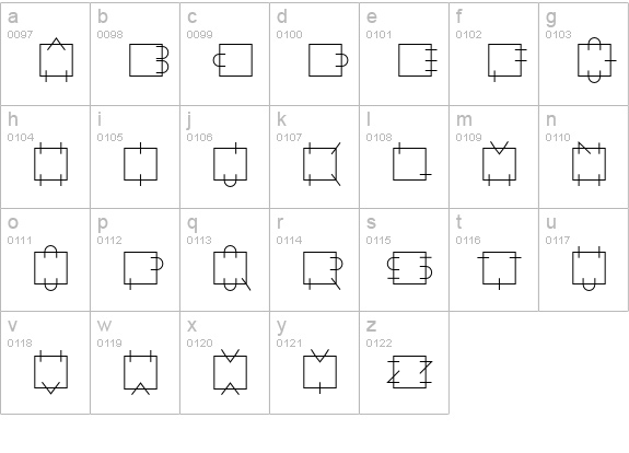 AlphaGeometrique-Square lowercase a-z preview