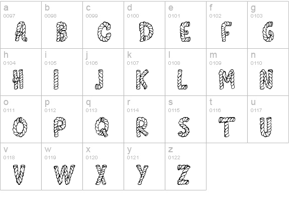 AlphaRope lowercase a-z preview