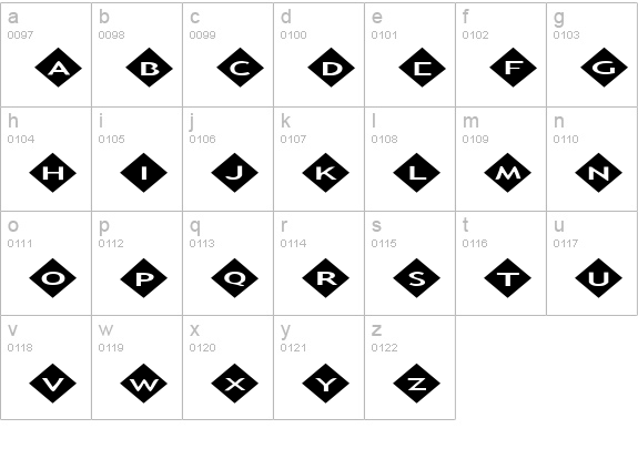 AlphaShapes diamonds 2 lowercase a-z preview