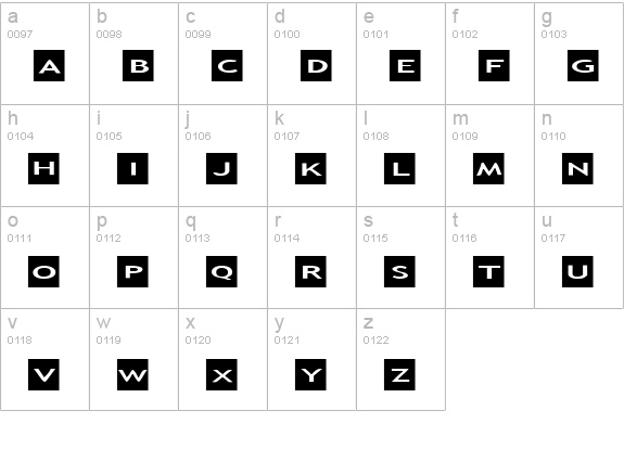 AlphaShapes squares lowercase a-z preview