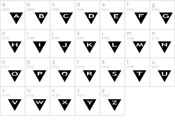 AlphaShapes triangles 2 lowercase a-z preview