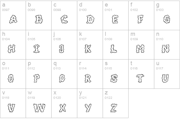 AlphaSmoke lowercase a-z preview