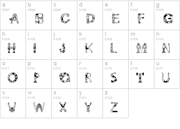 AlphaSports lowercase a-z preview