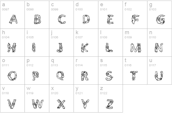 AlphaWizard lowercase a-z preview