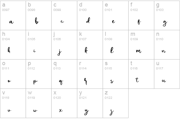 alpiar lowercase a-z preview