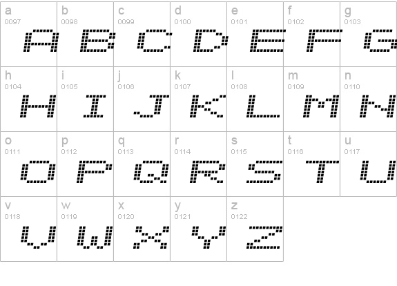 Alpine 7558S lowercase a-z preview