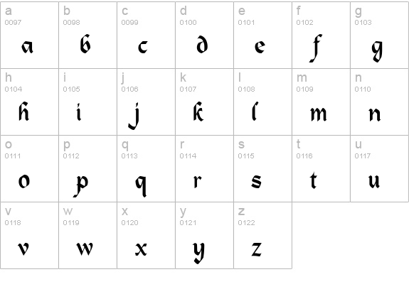 Alpine Regular lowercase a-z preview