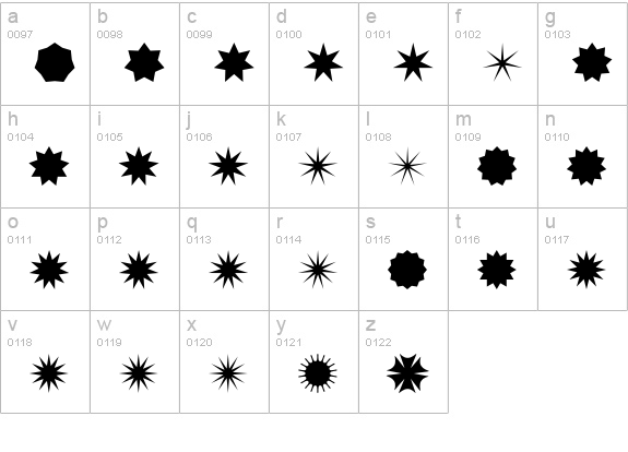 AltemusBursts lowercase a-z preview