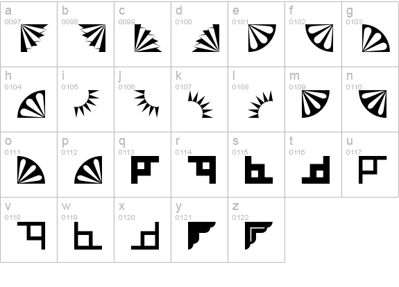 AltemusCorners lowercase a-z preview
