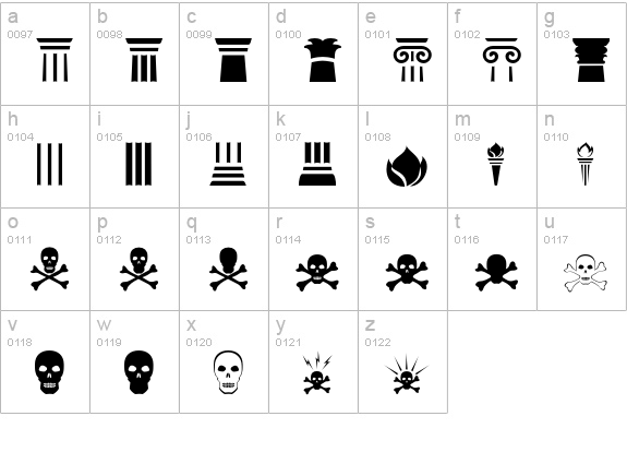 AltemusCutsTwo lowercase a-z preview