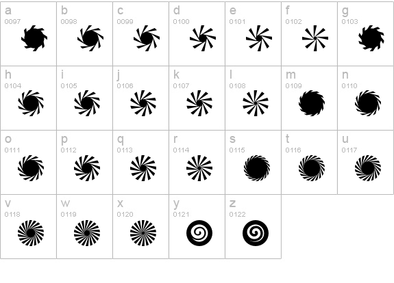 AltemusPinwheels lowercase a-z preview