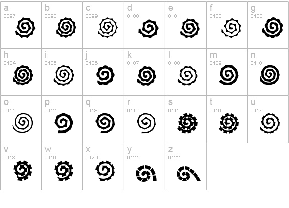 AltemusSpiralsBold lowercase a-z preview