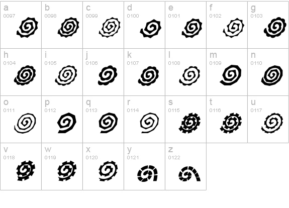 AltemusSpiralsBoldItalic lowercase a-z preview
