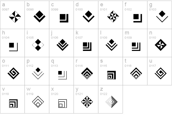 AltemusSquares lowercase a-z preview