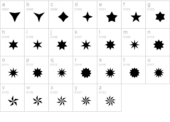 AltemusStars lowercase a-z preview