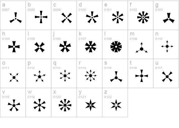 AltemusStarsTwo lowercase a-z preview